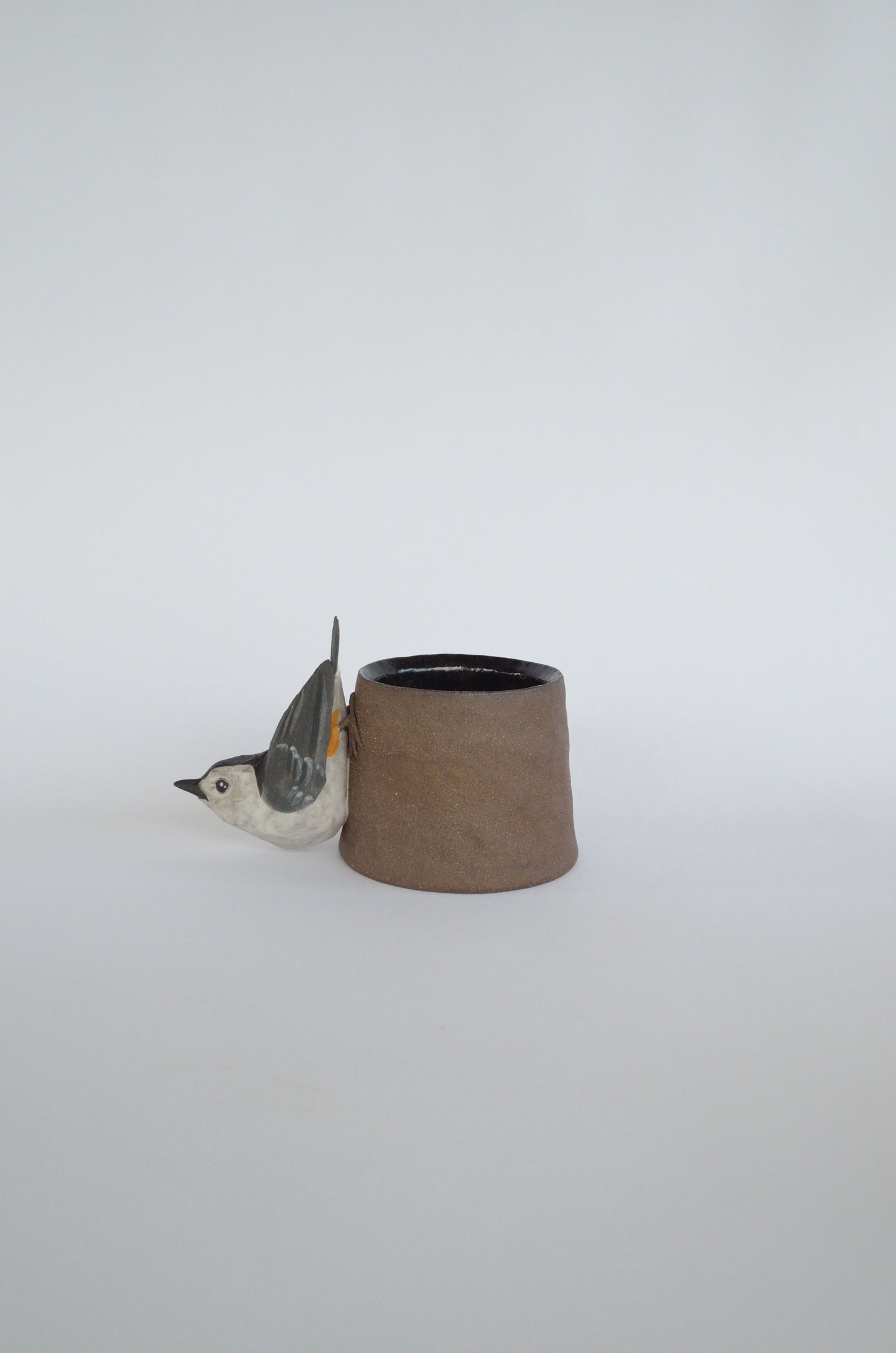 Tree-Clinging Bird-Handled Cup - made to order!