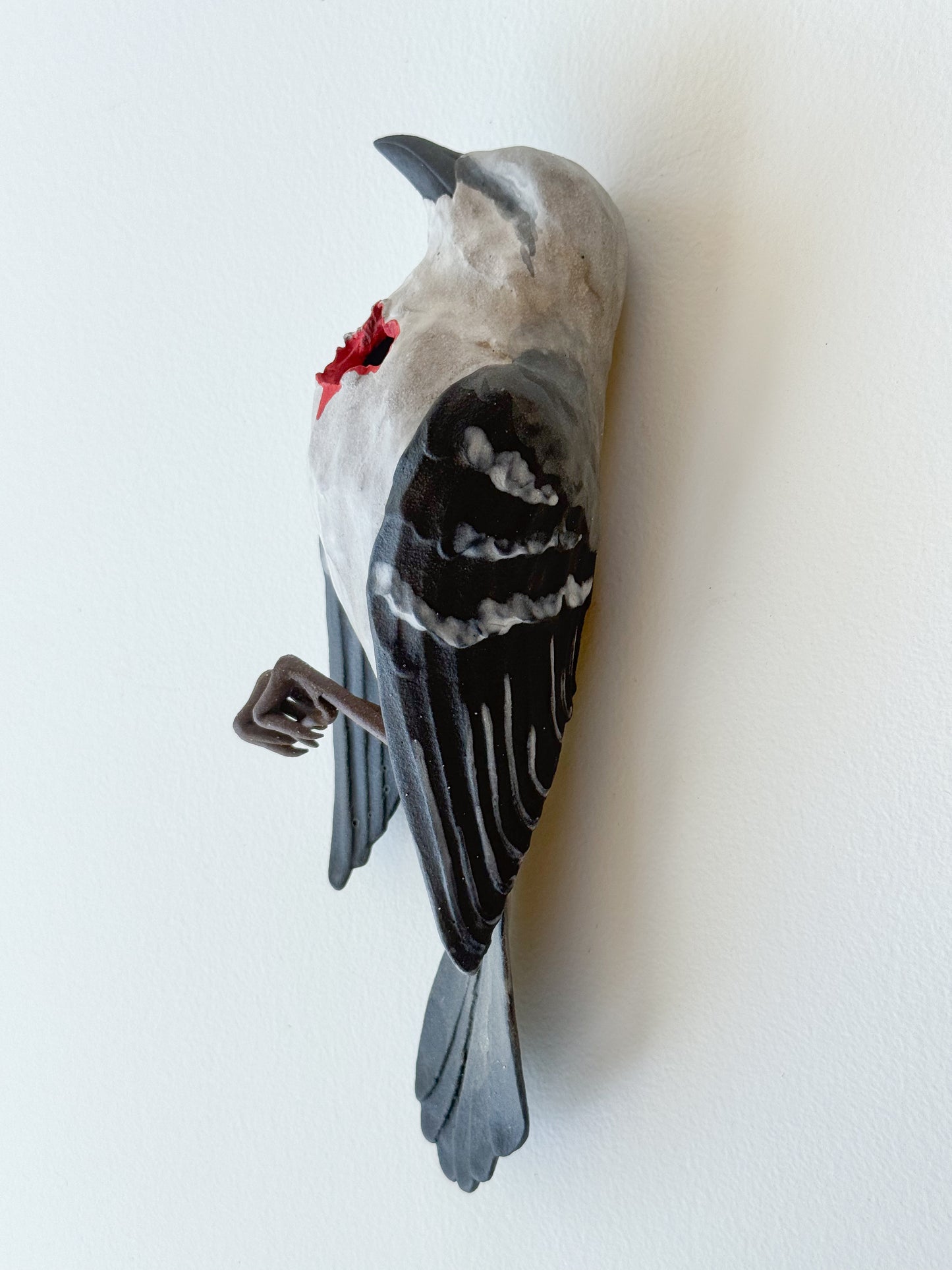 Northern Mockingbird Wall Bud-Vase