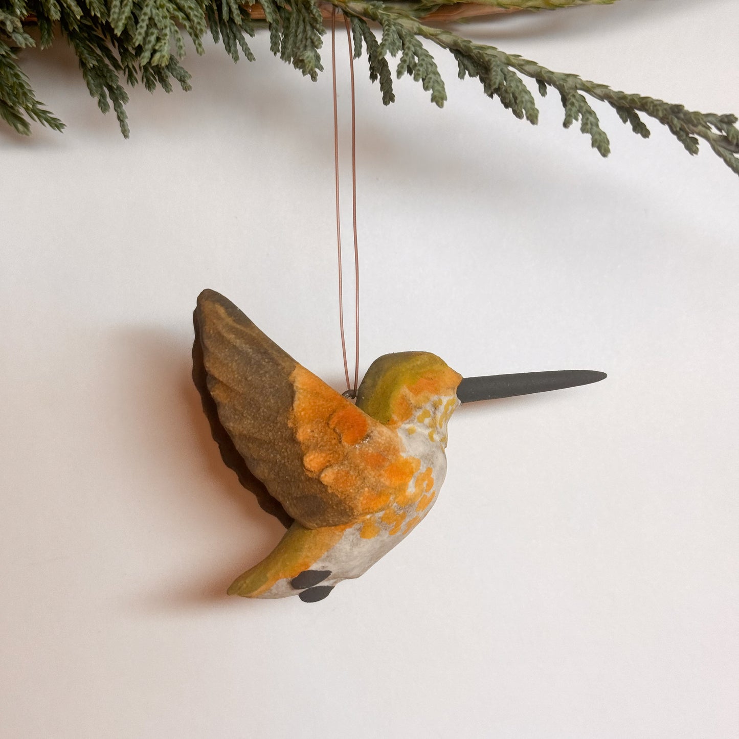 Female Allen's Hummingbird Ornament
