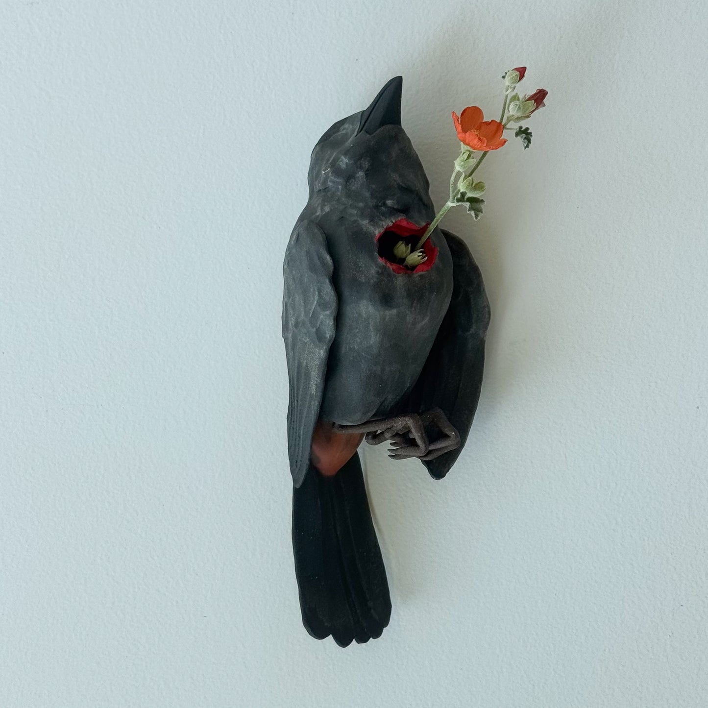 Gray Catbird Wall Bud-Vase