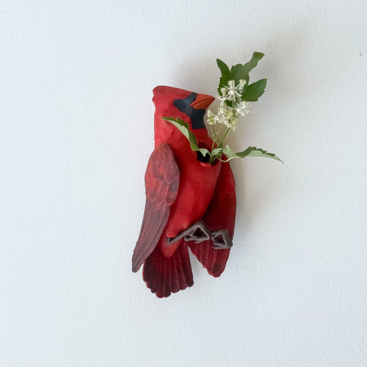 Northern Cardinal Wall Bud-Vase