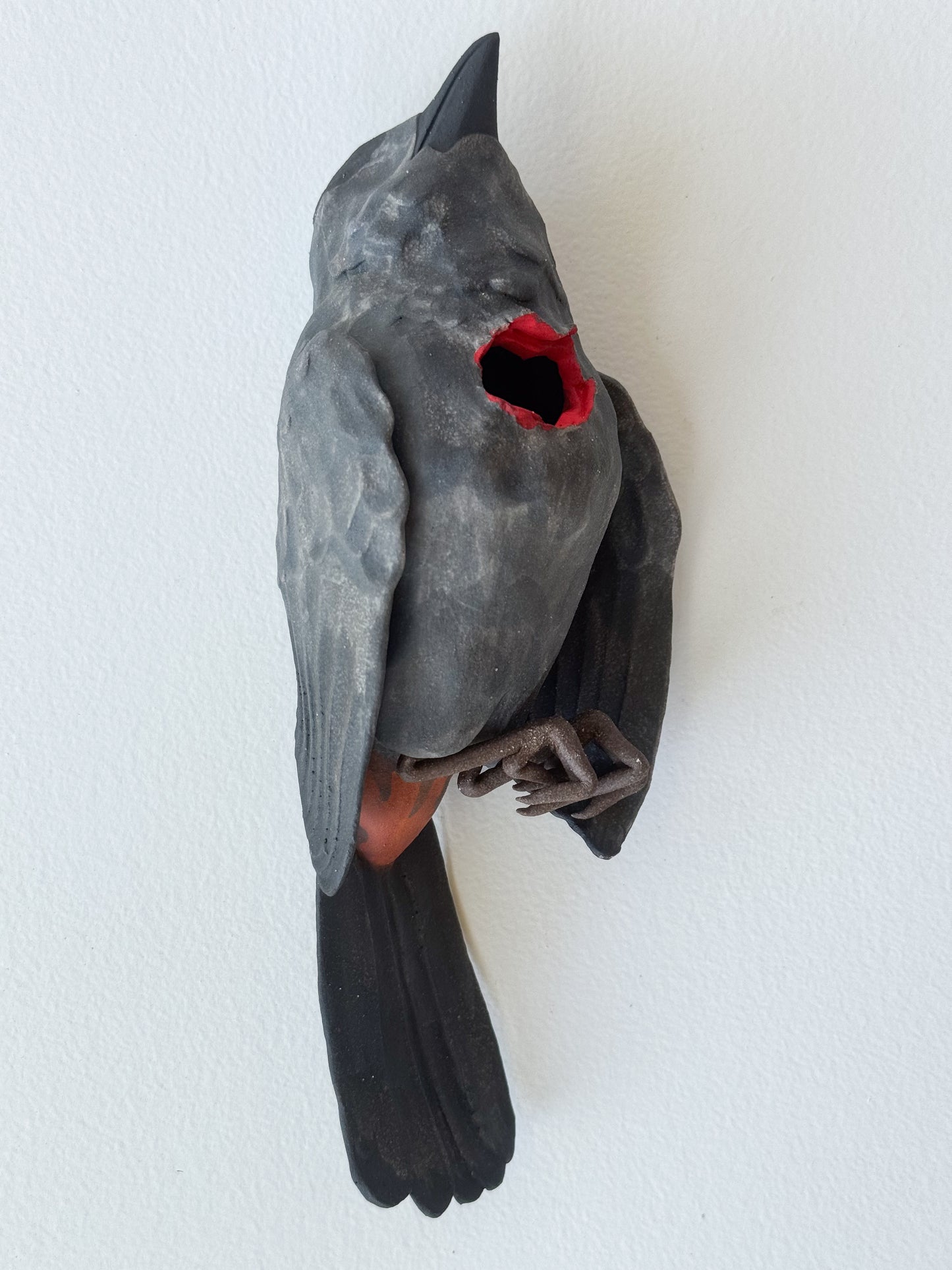 Gray Catbird Wall Bud-Vase