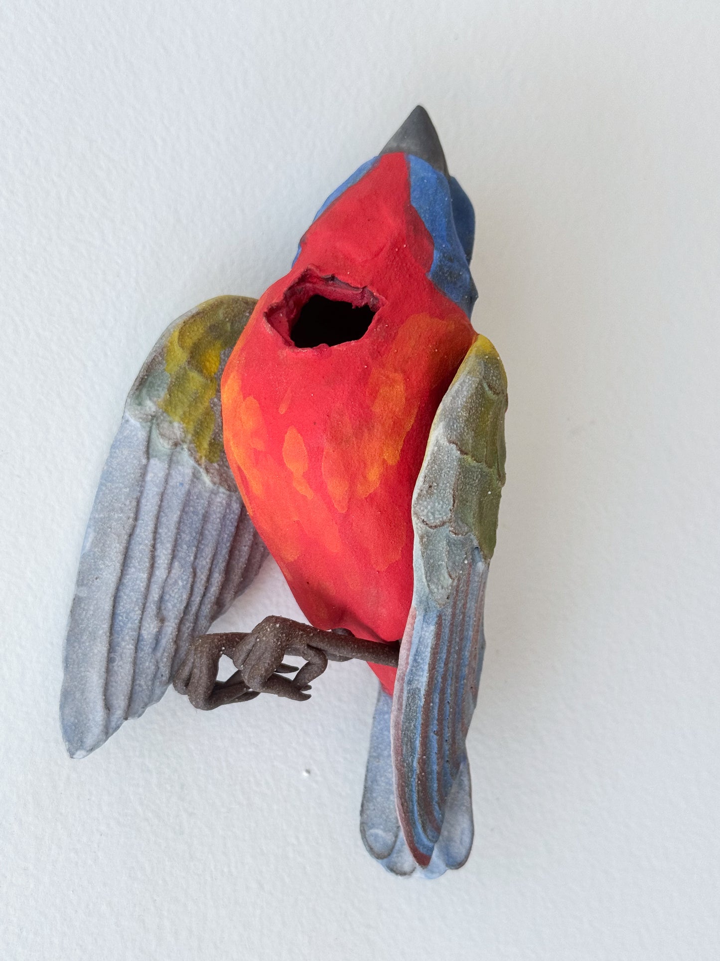 Painted Bunting Wall Bud-Vase