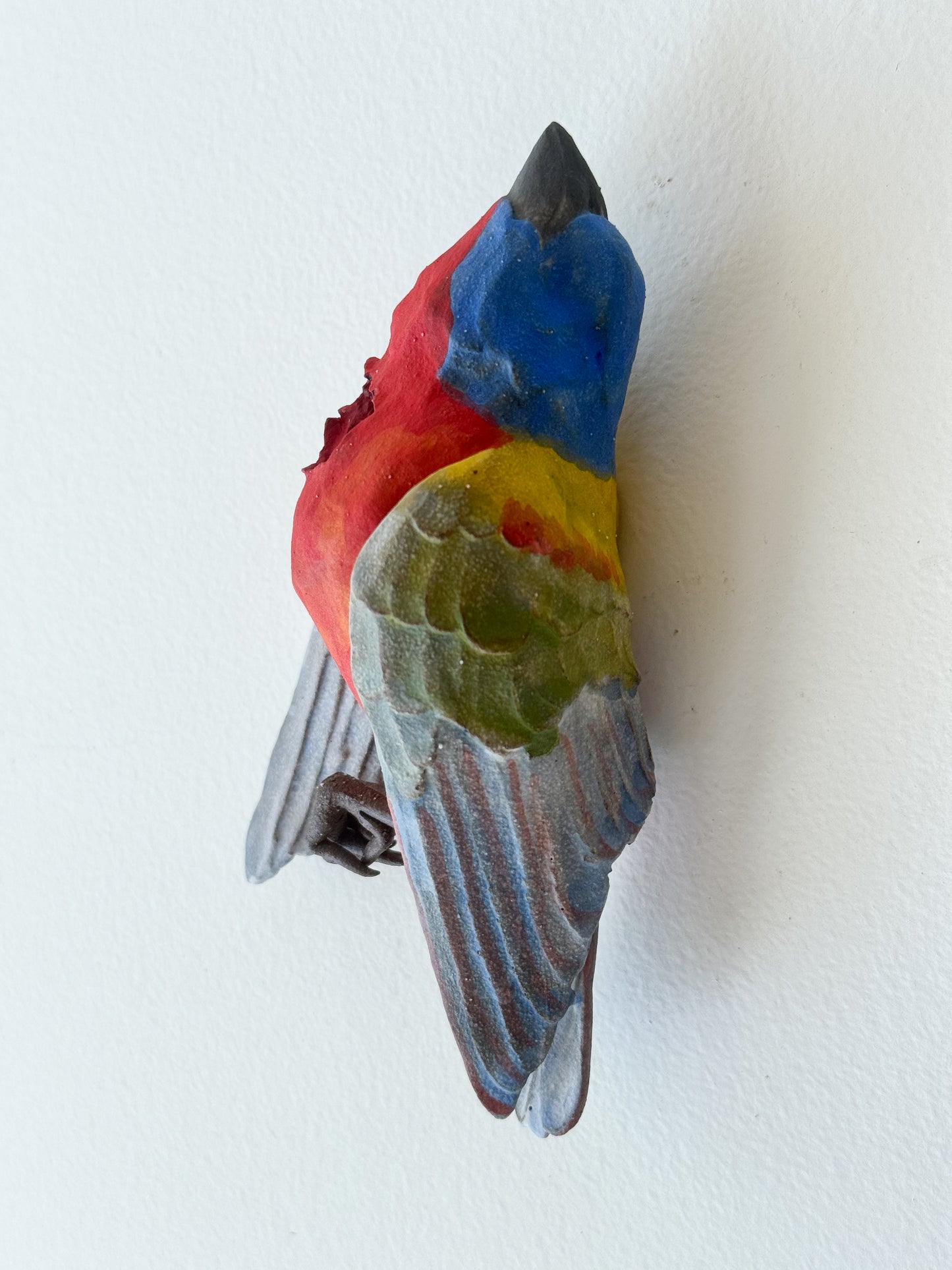 Painted Bunting Wall Bud-Vase