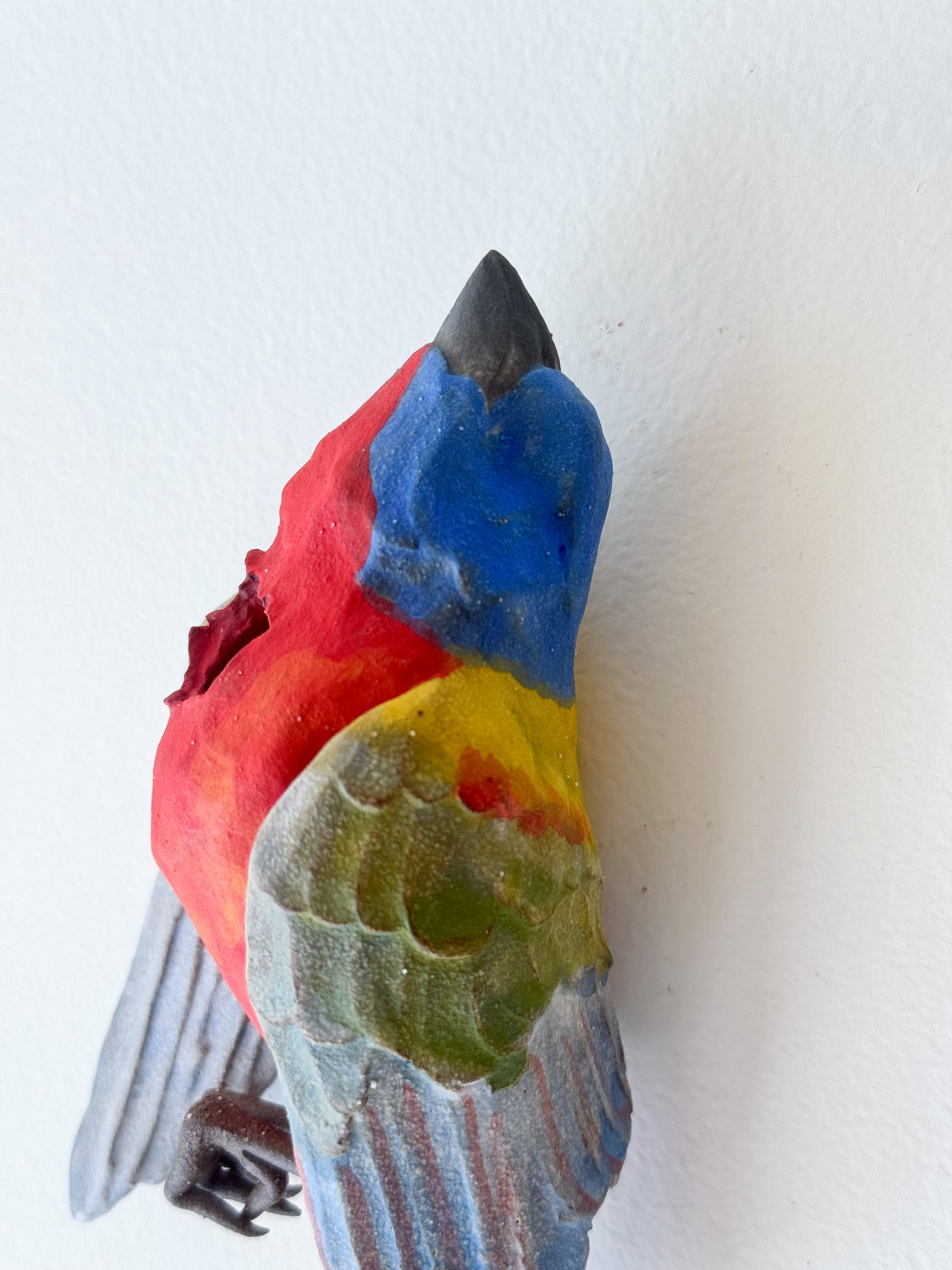 Painted Bunting Wall Bud-Vase