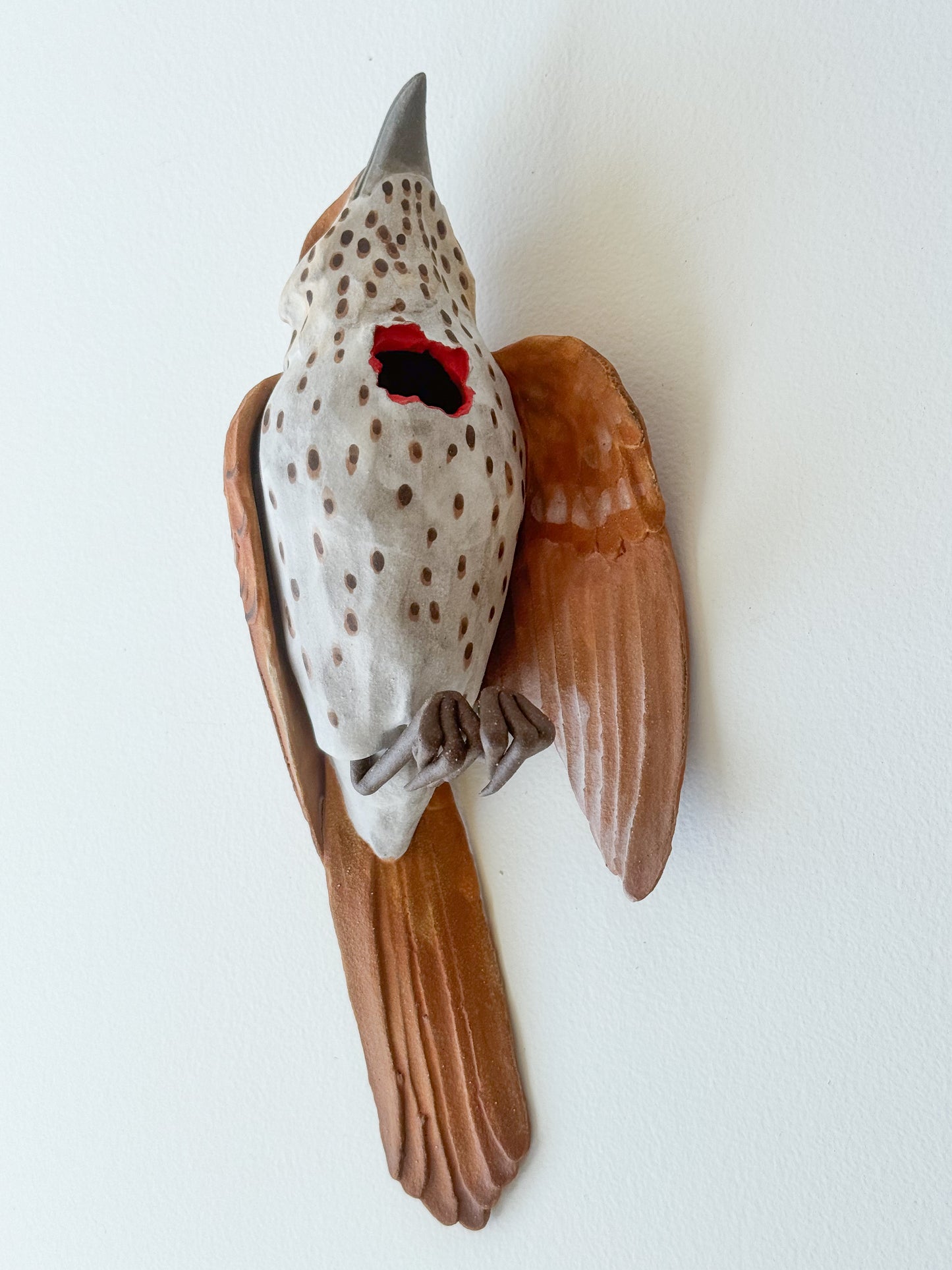 Brown Thrasher Wall Bud-Vase