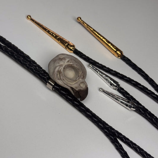 Saw Whet Owl Skull Bolo Tie