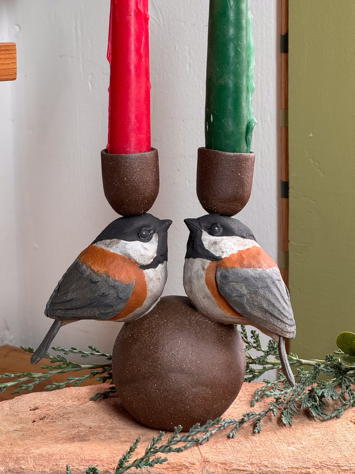 Chestnut-Backed Chickadees Candlestick