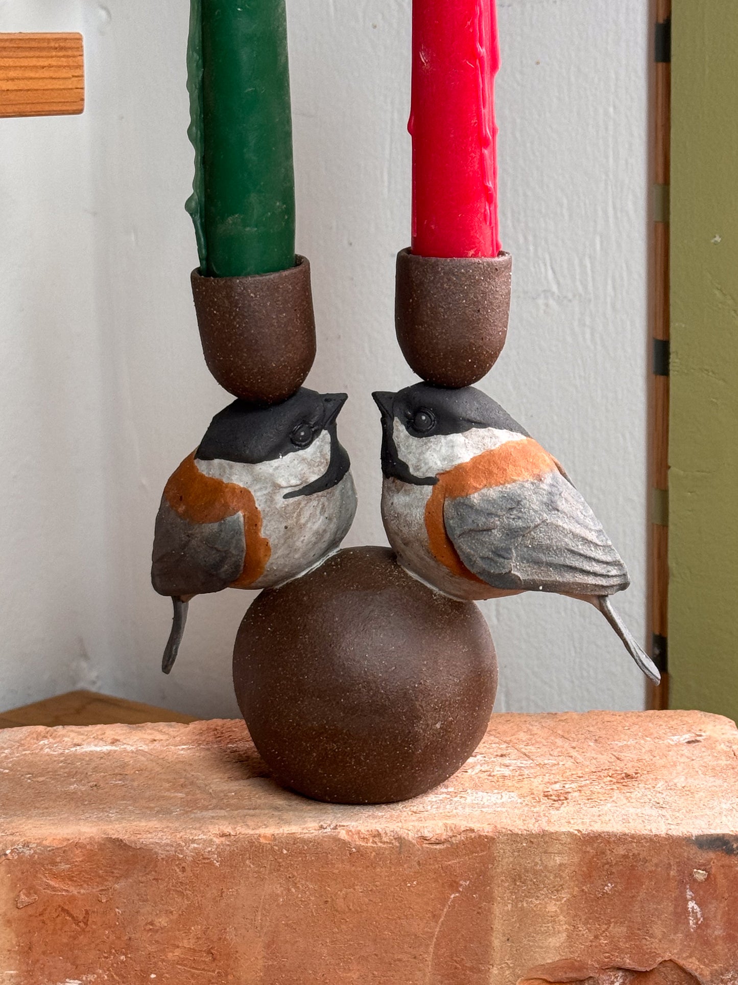 Chestnut-Backed Chickadees Candlestick