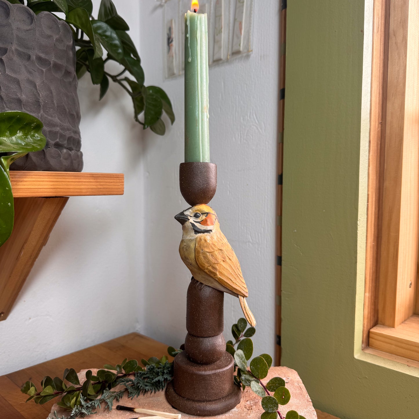 Lark Sparrow Candlestick