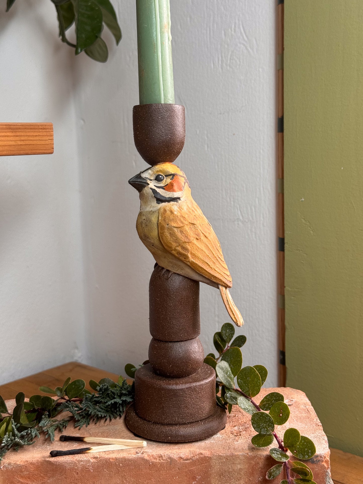 Lark Sparrow Candlestick