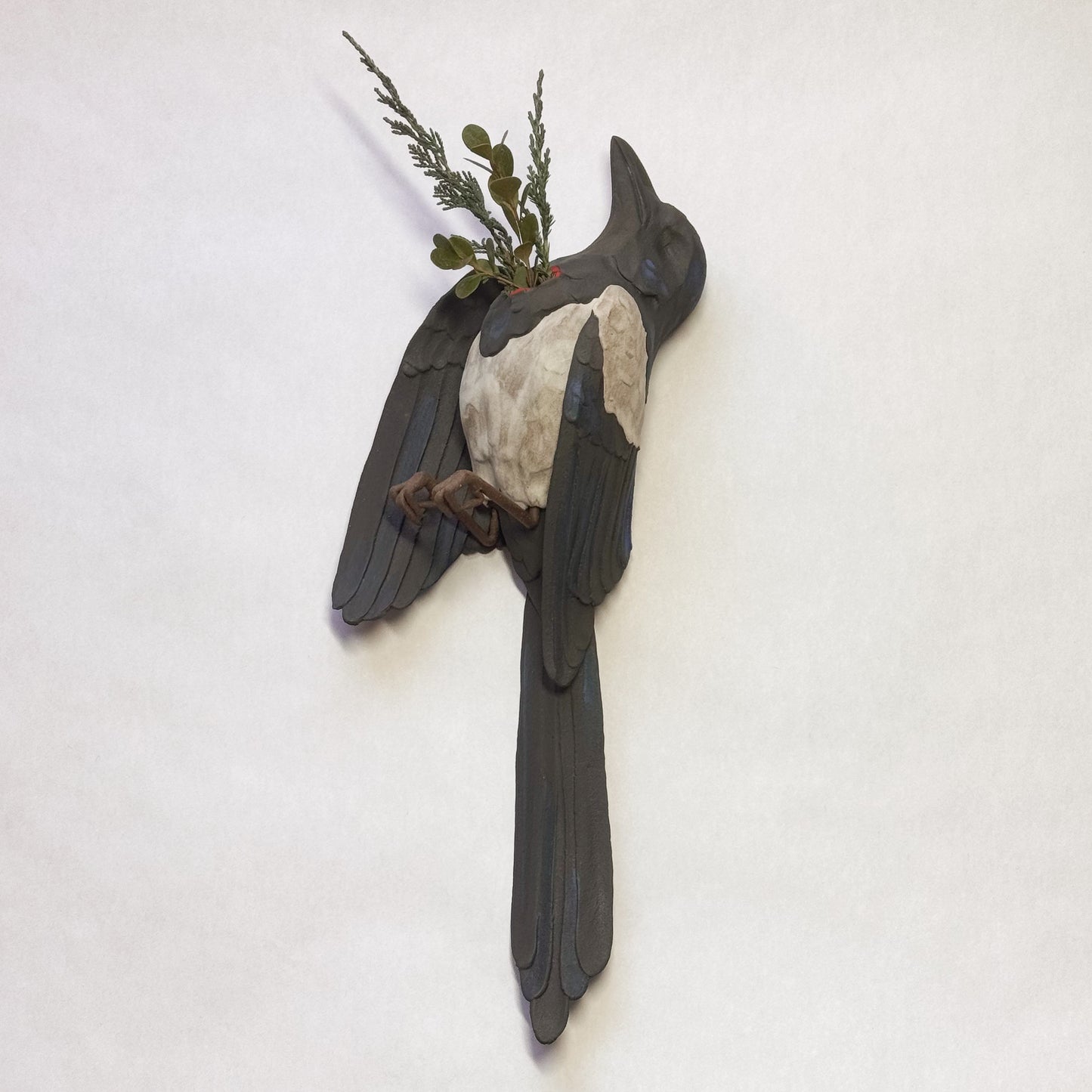 Black-Billed Magpie Wall Bud-Vase