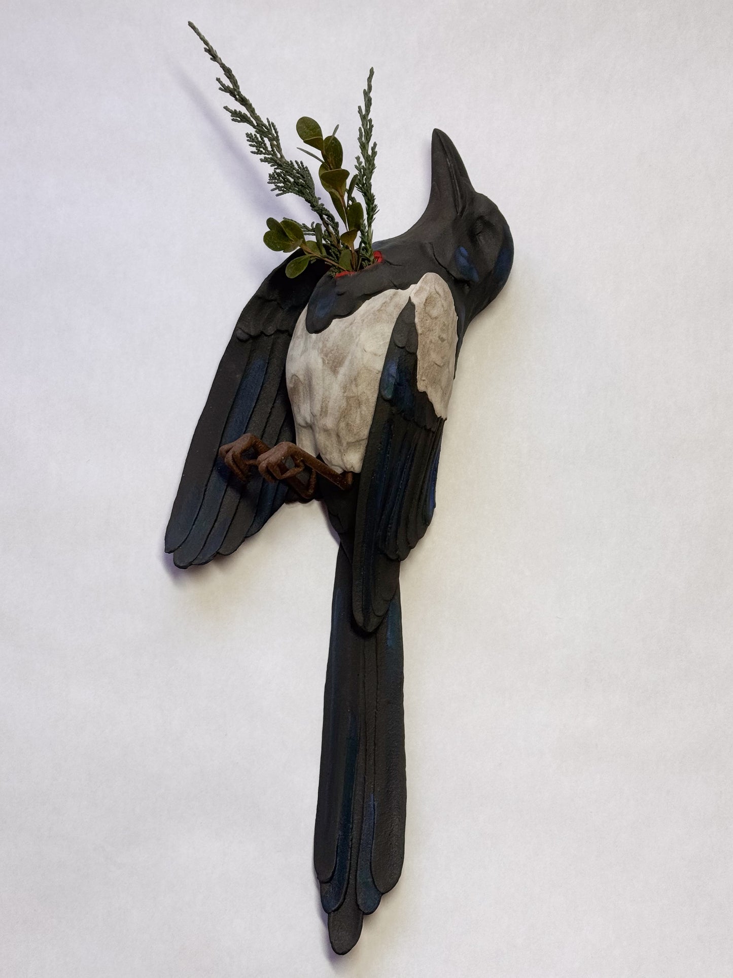 Black-Billed Magpie Wall Bud-Vase