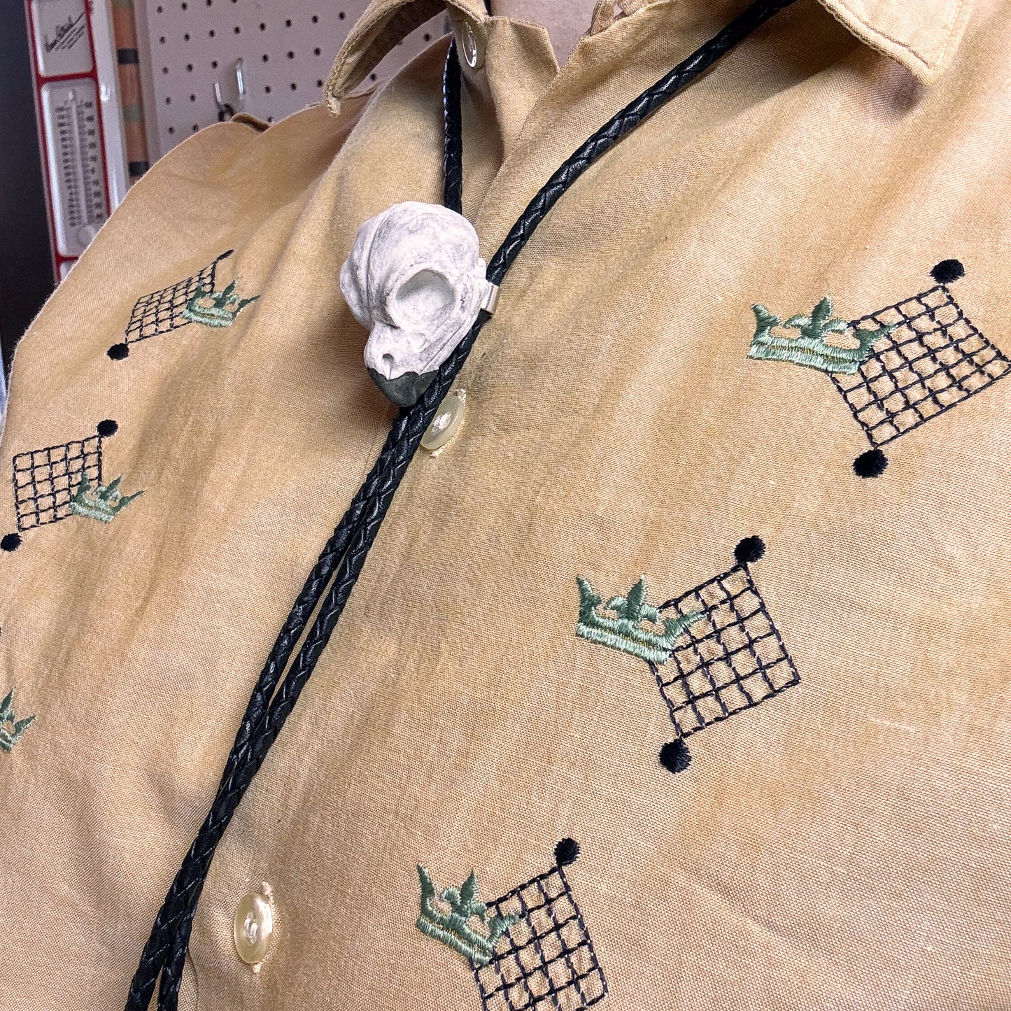 Saw Whet Owl Skull Bolo Tie