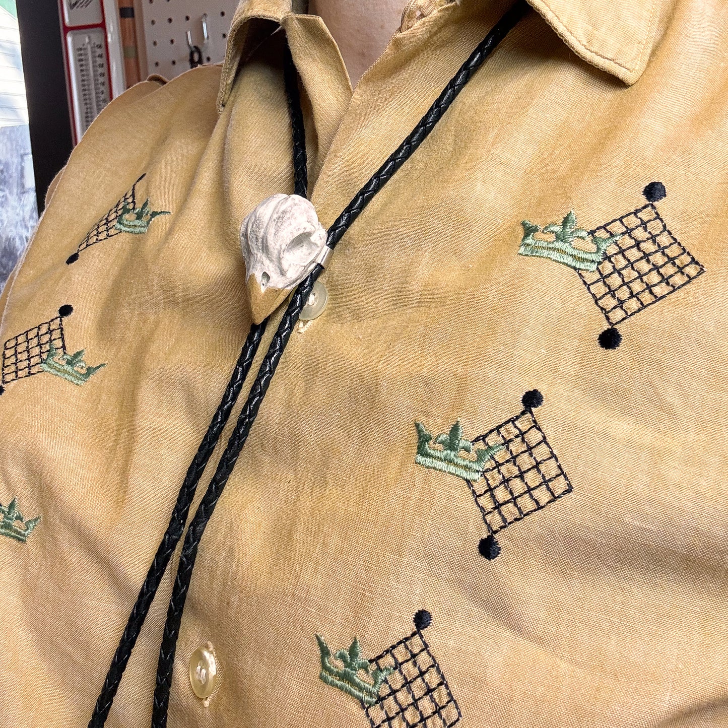 Sparrow Skull Bolo Tie