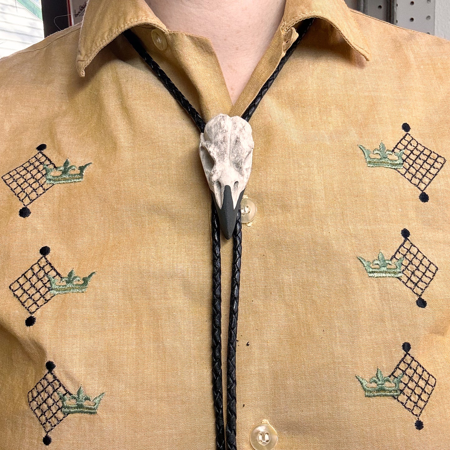 Crow Skull Bolo Tie