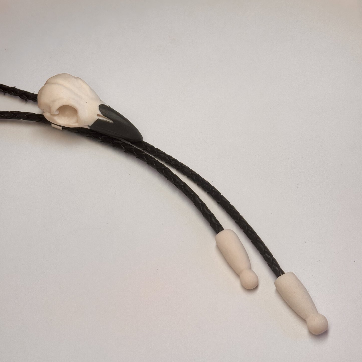 *porcelain*  American Crow Skull Bolo Tie
